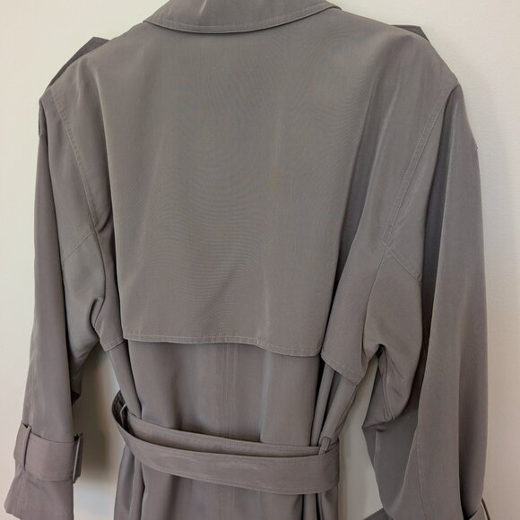 Terry Lewis Classic Luxuries water repellent taupe trench coat Large EUC - Picture 6 of 15